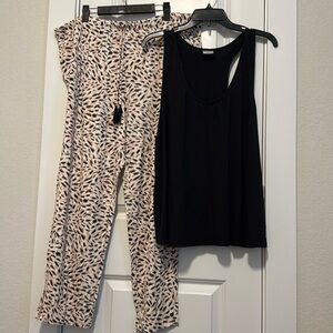 Soma Black and Tan Pajama Set Intimates Sleepwear